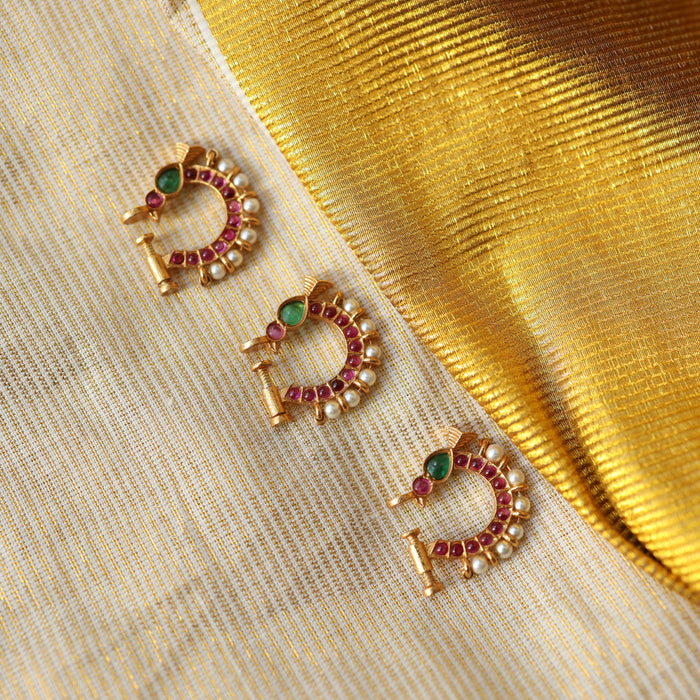 Heritage Multi stone gold plated nosering HN002