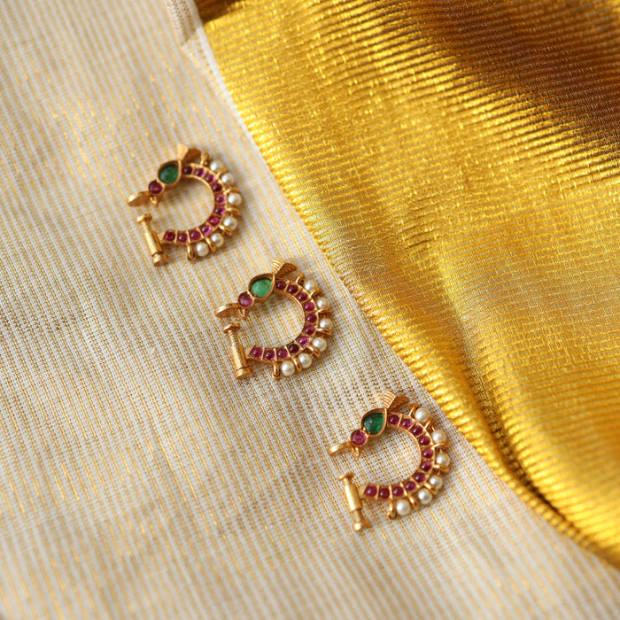 Heritage Multi stone gold plated nosering HN002