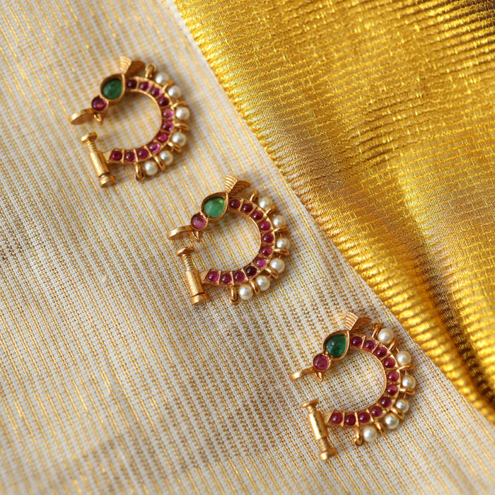 Heritage Multi stone gold plated nosering HN002