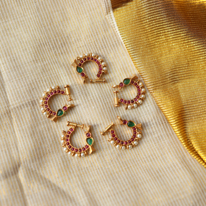 Heritage Multi stone gold plated nosering HN002