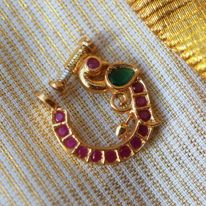 Heritage Multi stone gold plated nosering HN003