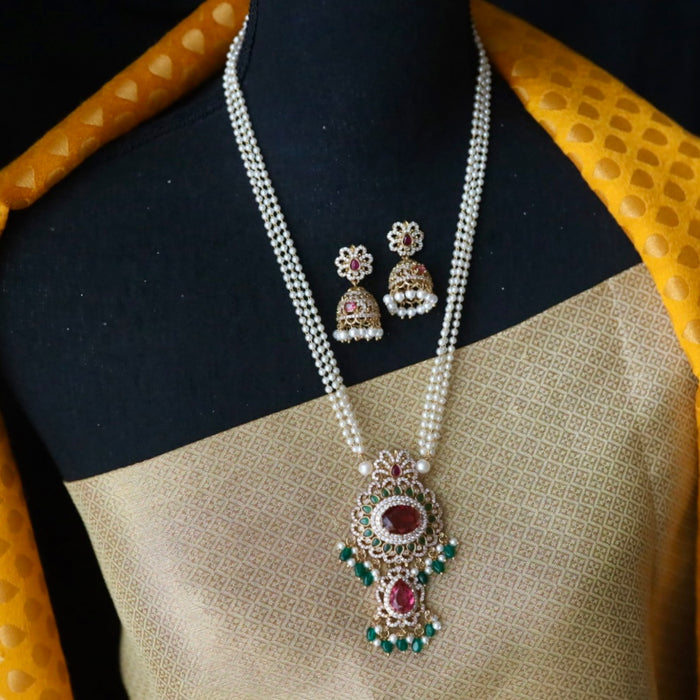 Antique padmini pearl long necklace and earrings 81466384