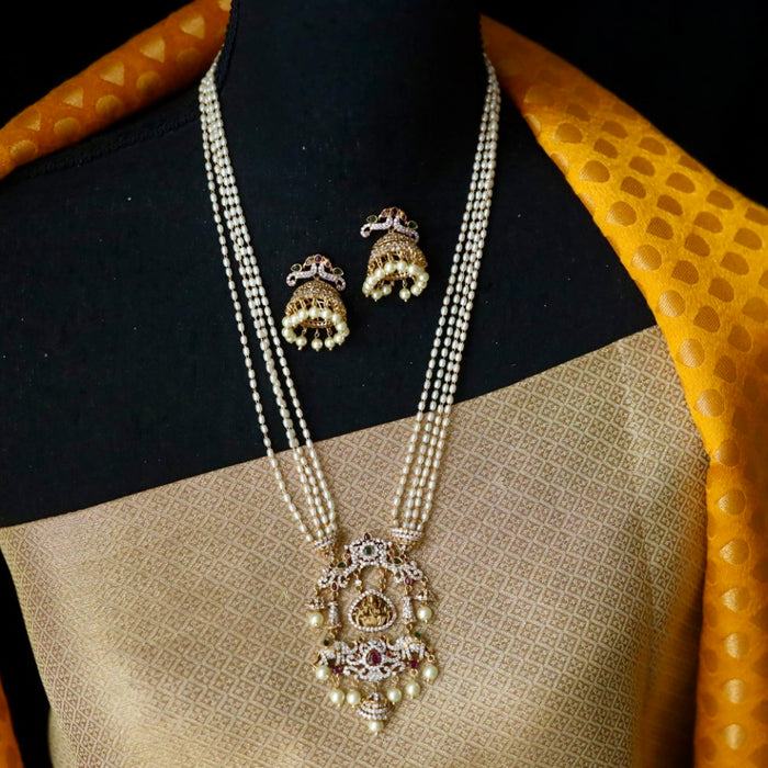 Antique padmini pearl long necklace and earrings 81466396