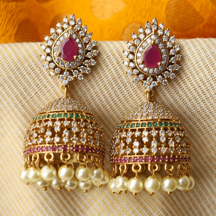 Antique multi stone jumka earring AJ27