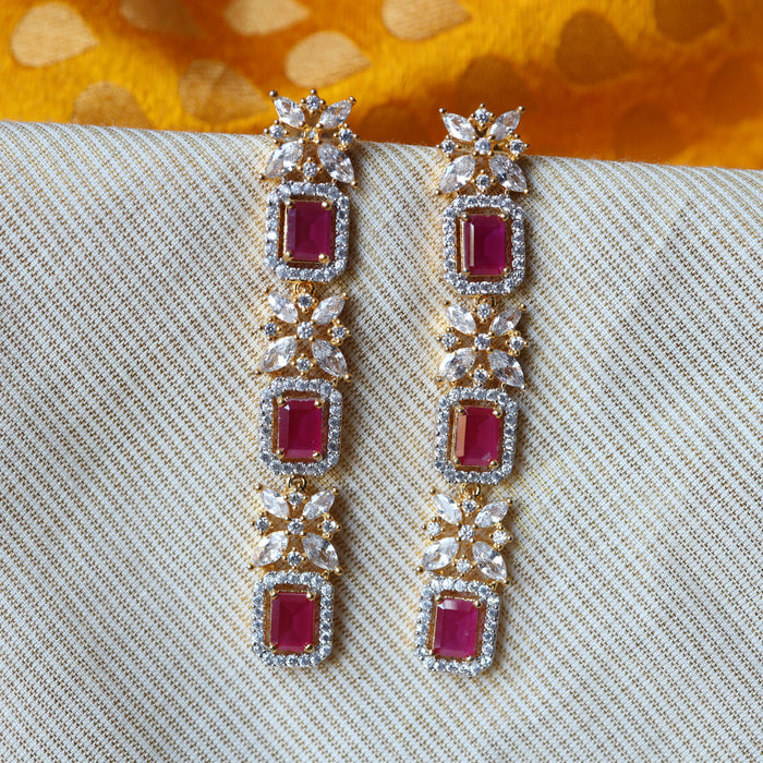 CZ white stone drop earring AD2290
