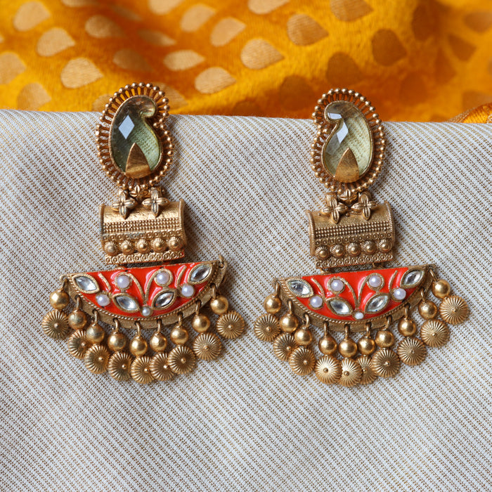 Antique gold drop earring AD291