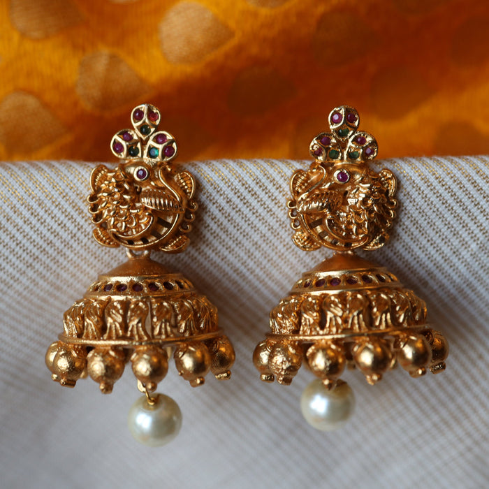 Antique gold jumka earrings AJ159