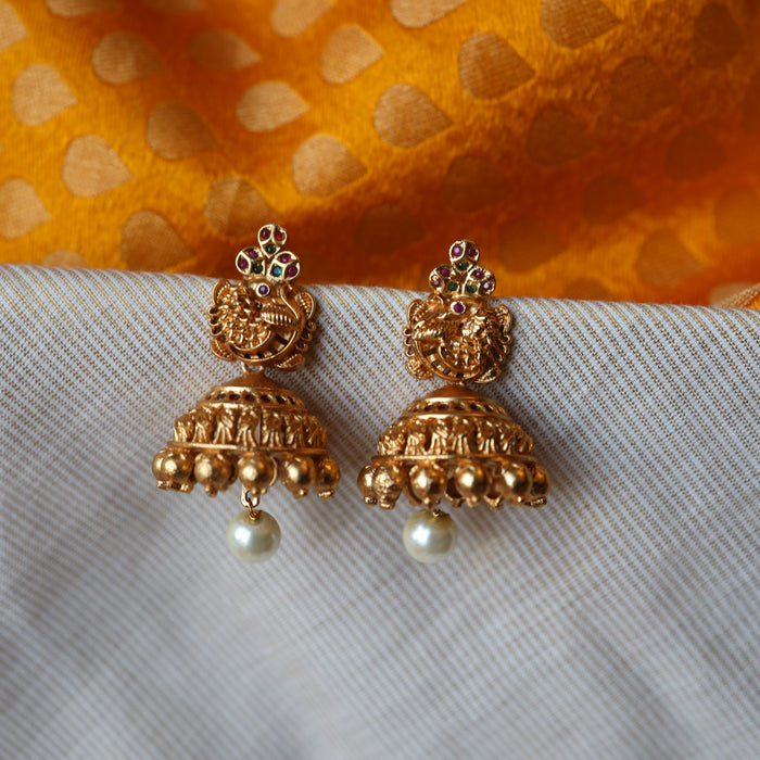 Antique gold jumka earrings AJ159