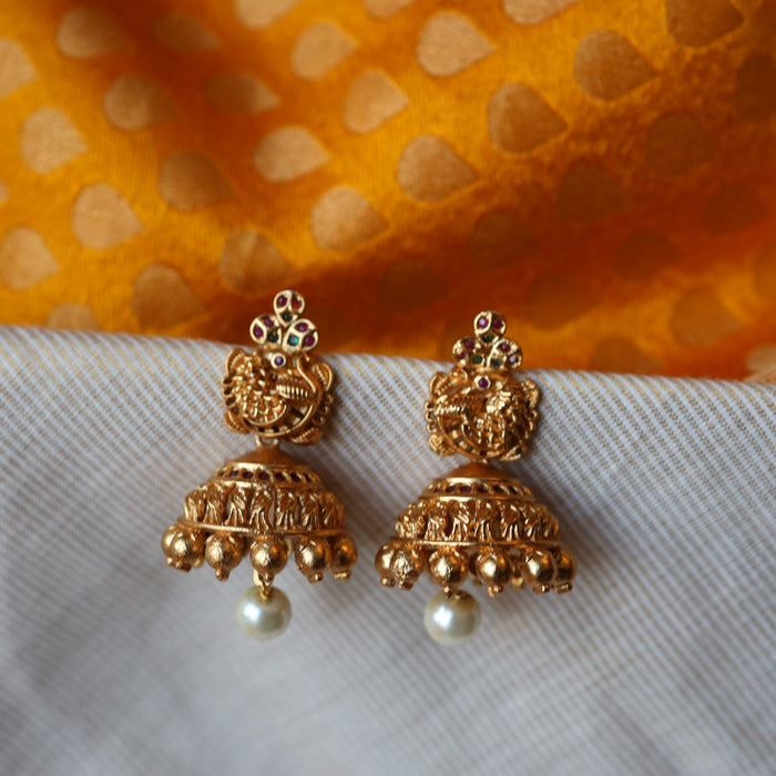 Antique gold jumka earrings AJ159