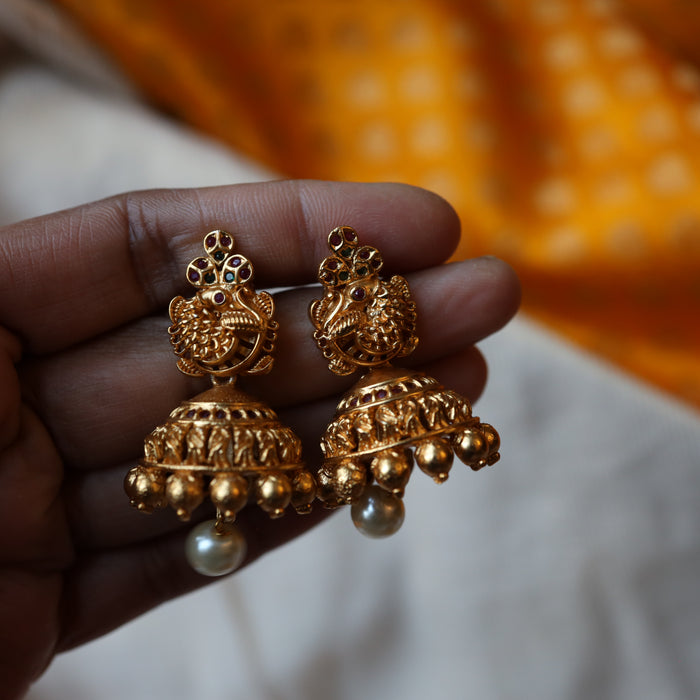 Antique gold jumka earrings AJ159