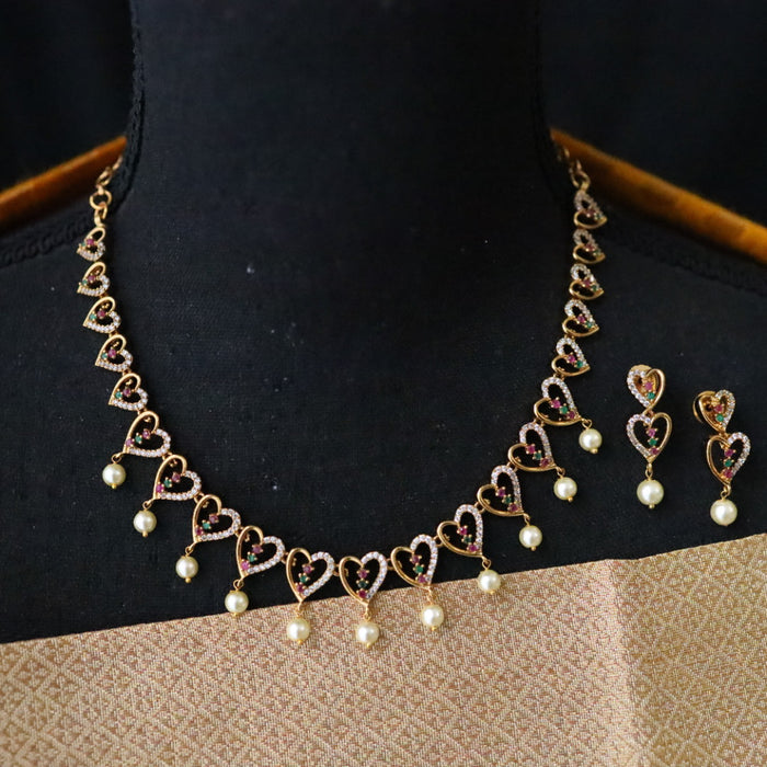 Antique short necklace with earrings SS10-108