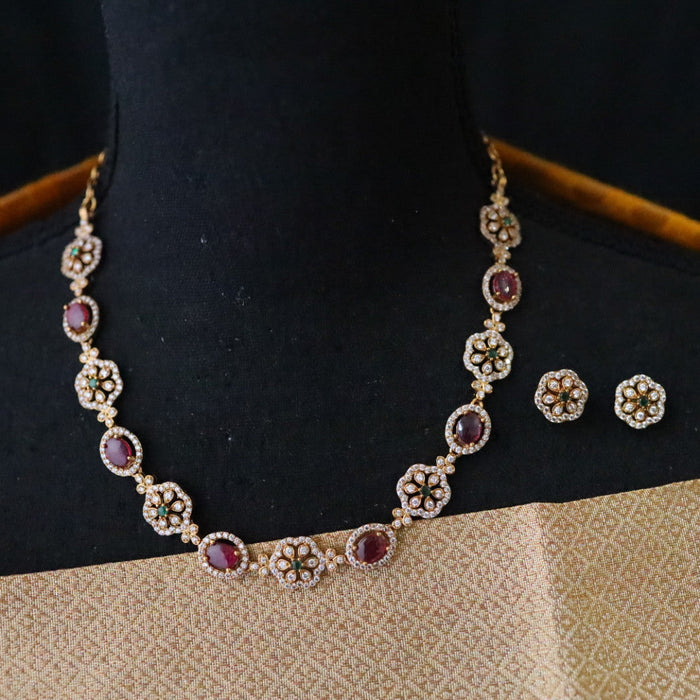 Antique short necklace with earrings SS10-126