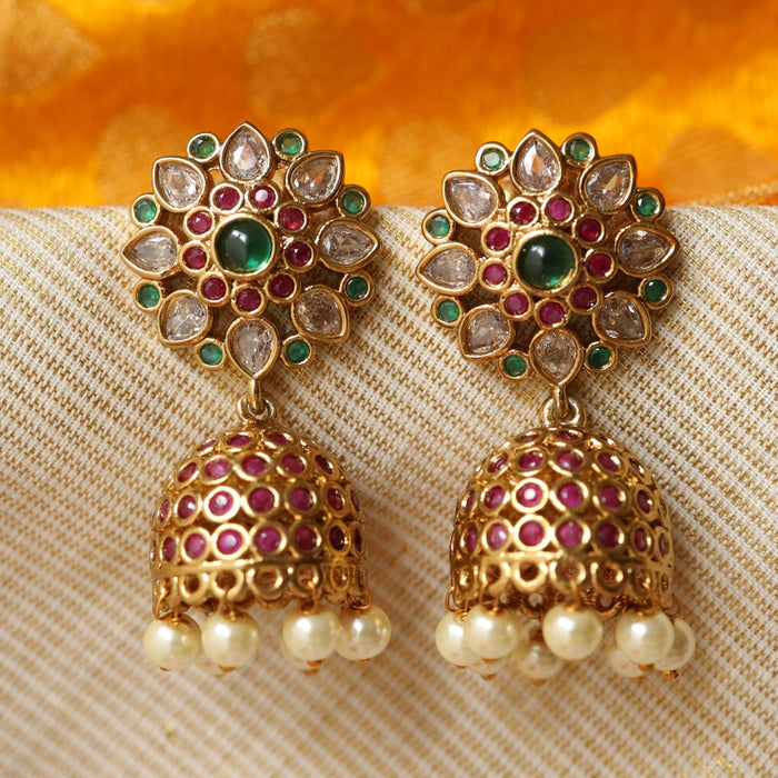 Antique ruby stone Jumka earrings AJ167