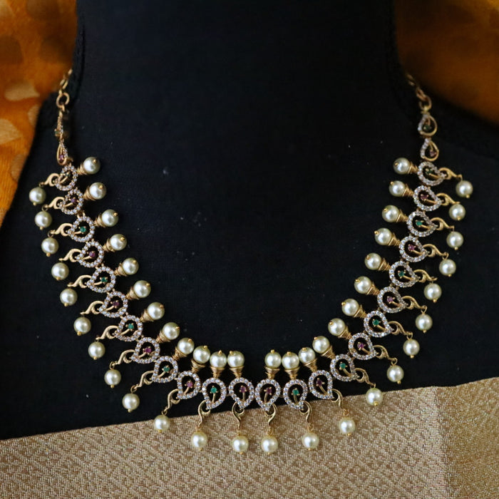 Antique simple short necklace with earrings SS10-124