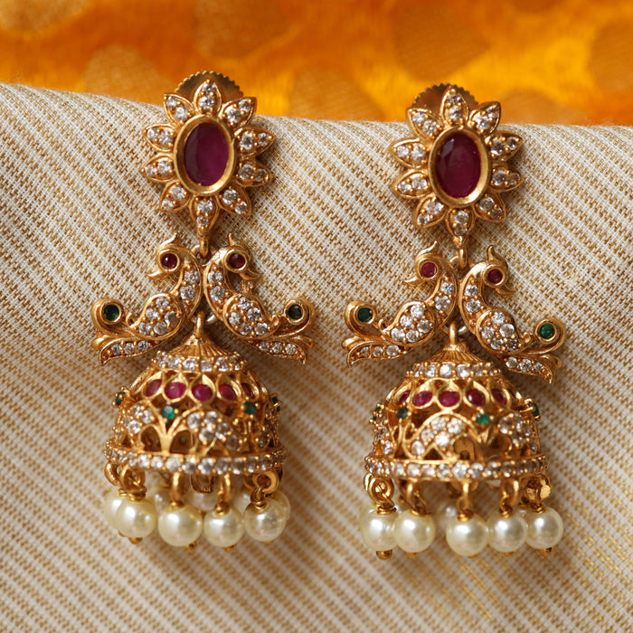 Antique multi stone Jumka earrings AJ0045