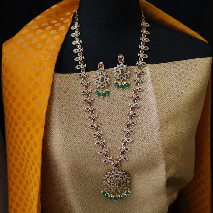 Antique long pendant chain and earrings LL02010