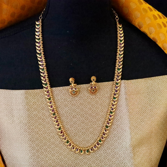 Antique long necklace with earrings / waistchain LL03032