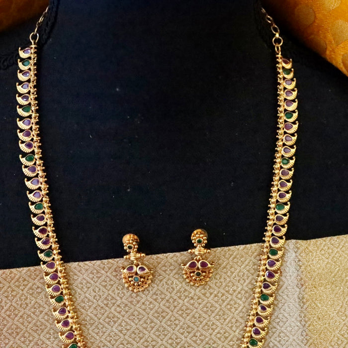 Antique long necklace with  earrings / waistchain LL03032