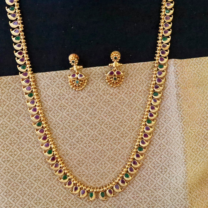 Antique long necklace with  earrings / waistchain LL03032