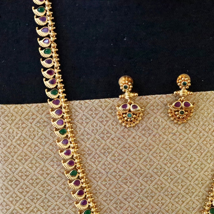 Antique long necklace with  earrings / waistchain LL03032