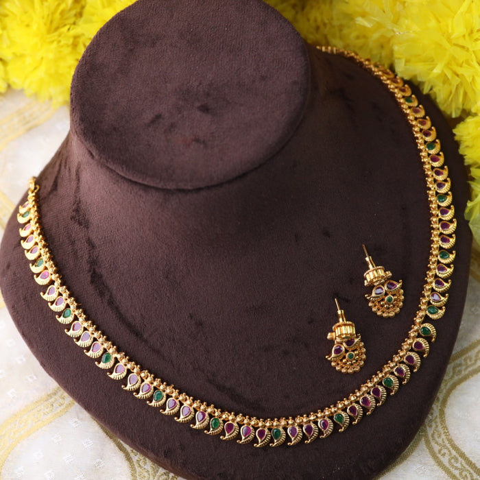 Antique long necklace with  earrings / waistchain LL03032