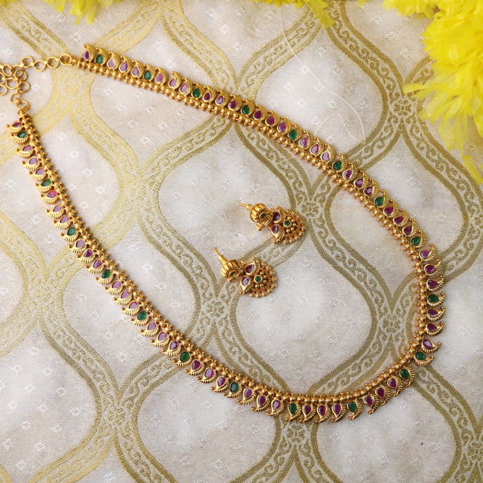 Antique long necklace with  earrings / waistchain LL03032