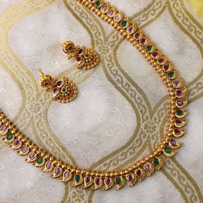 Antique long necklace with  earrings / waistchain LL03032