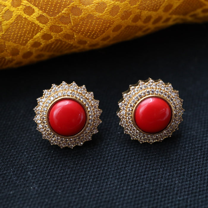 Antique red stone studd earring 466671227