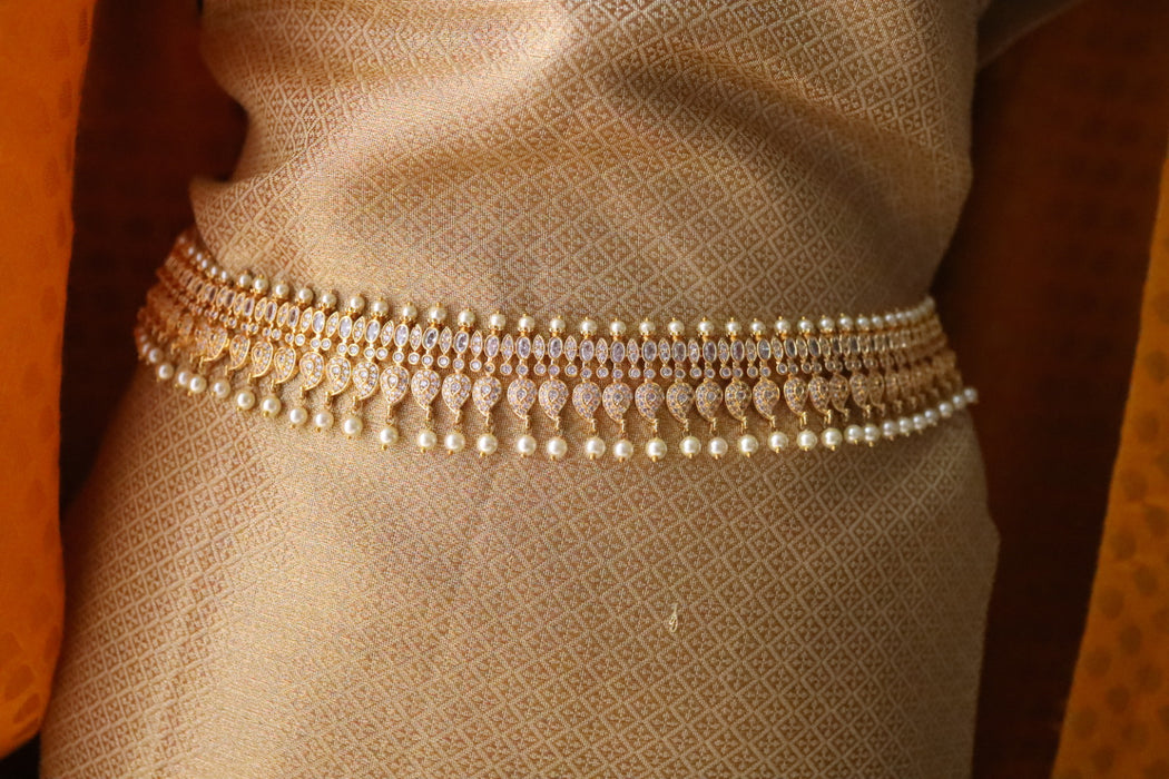 Heritage gold plated  Cz stone waistchain 234589