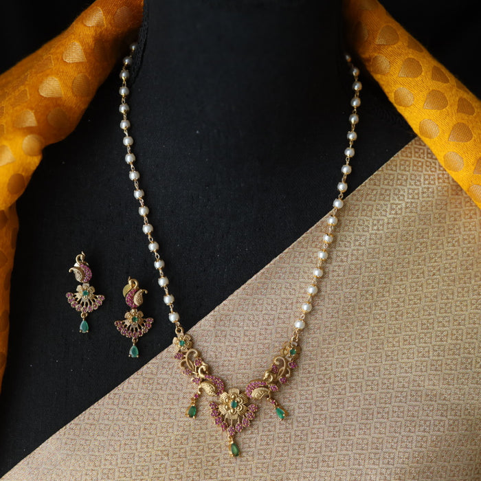 Padmini Antique long necklace and earrings PAD003