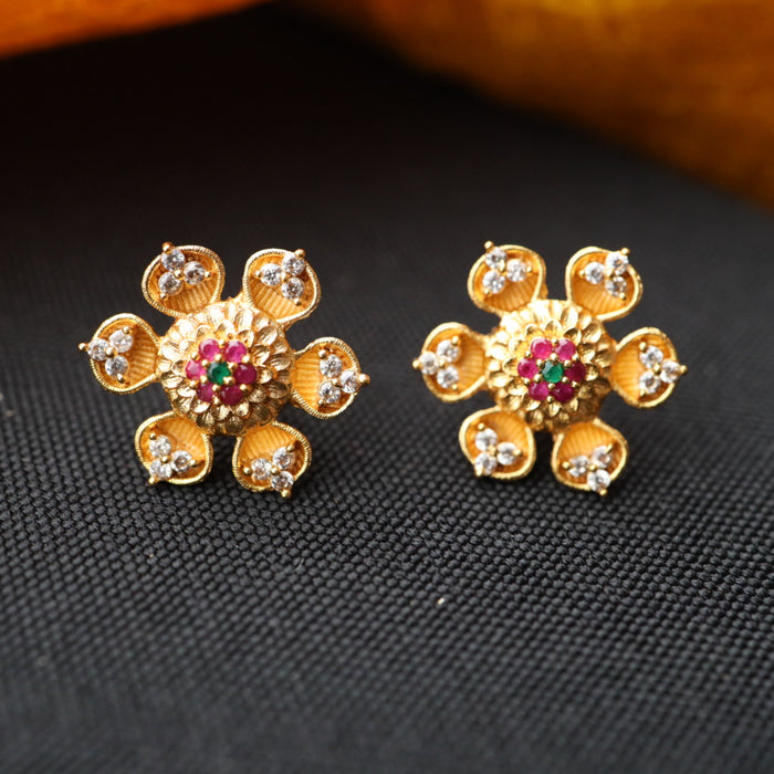 Antique ruby green stone studd earring 4666723