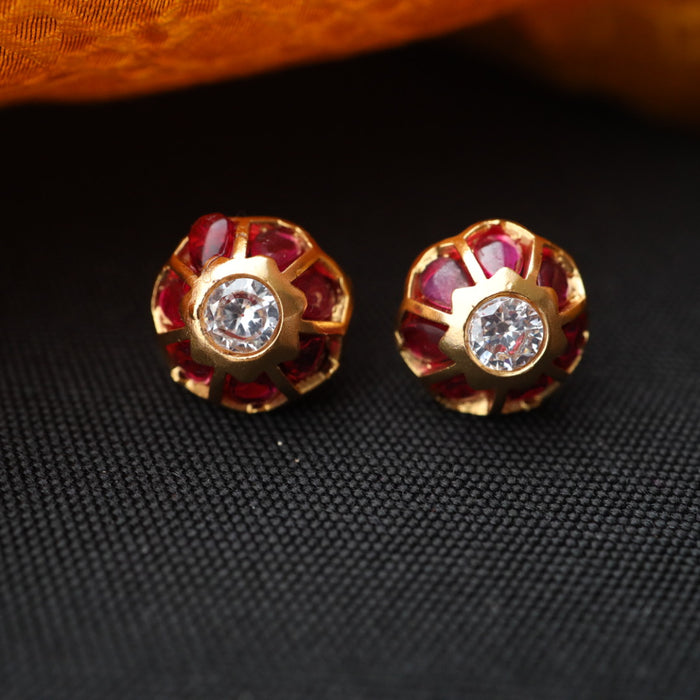 Antique ruby white stone studd earring 4666727