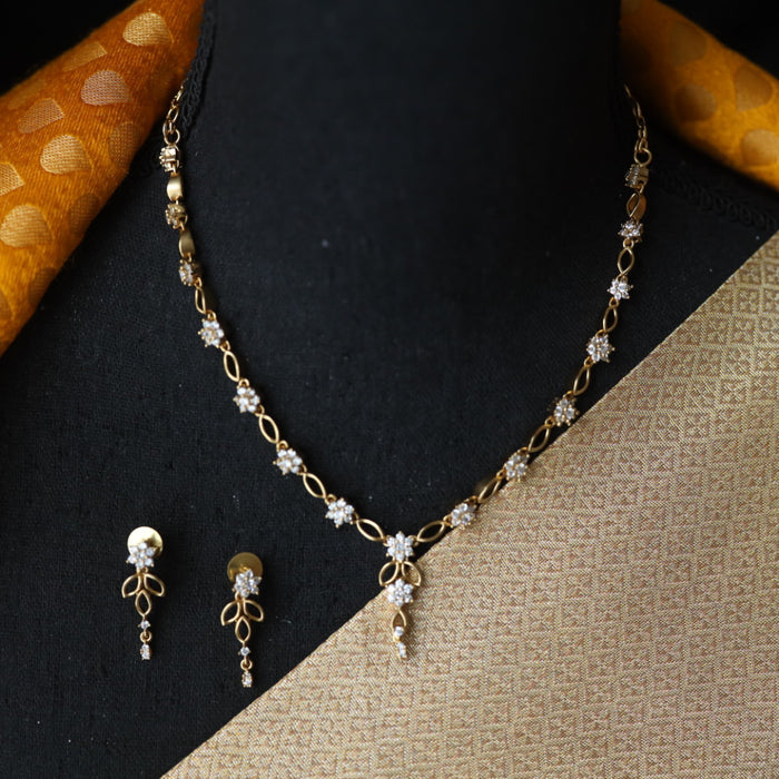 Antique white stone simple short necklace and earrings TT2005