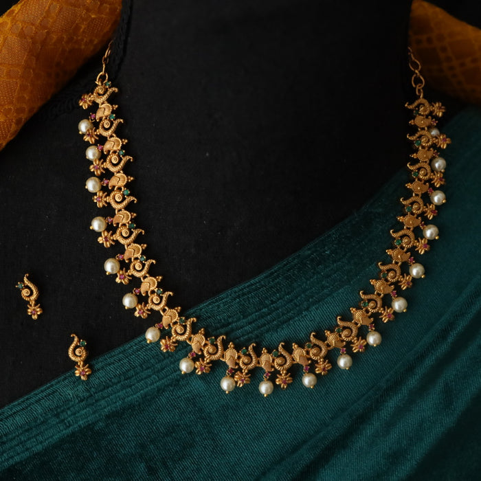 Antique short necklace with earrings SS10-104