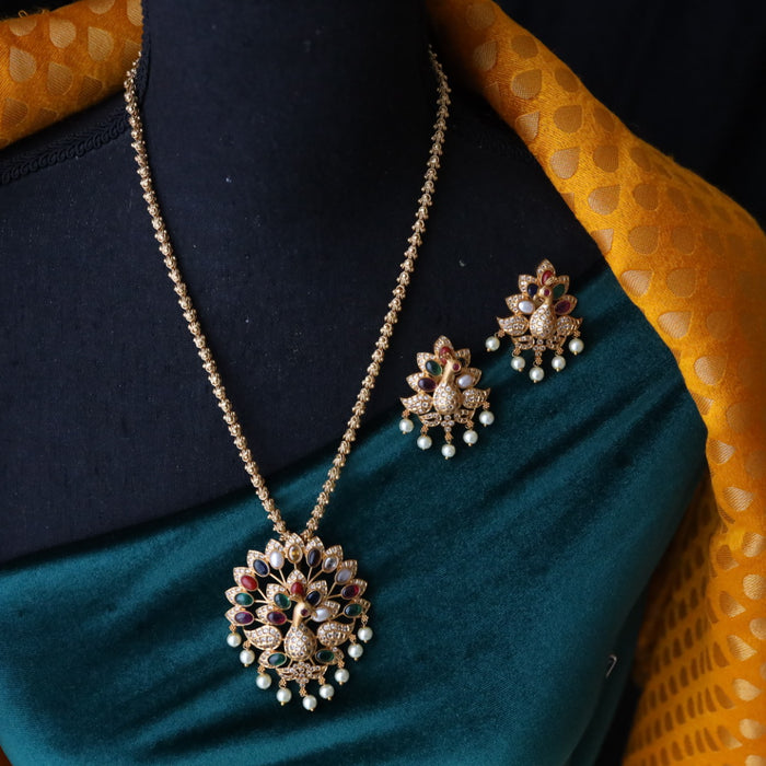 Antique pendant chain and earrings PEN001