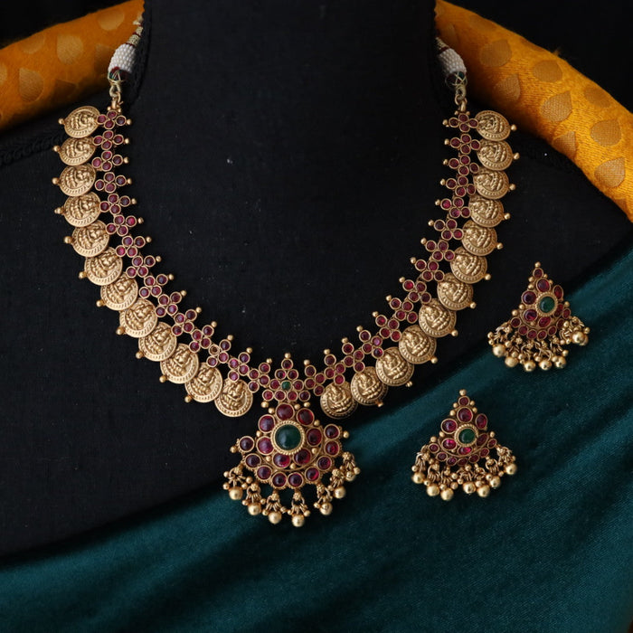 Antique short necklace and earrings 14280