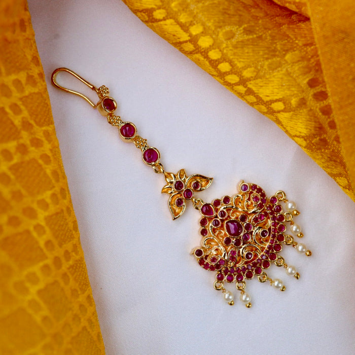 Heritage gold plated maang tikka 144798