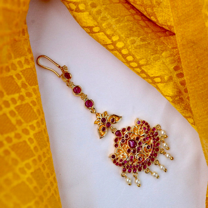 Heritage gold plated maang tikka 144798