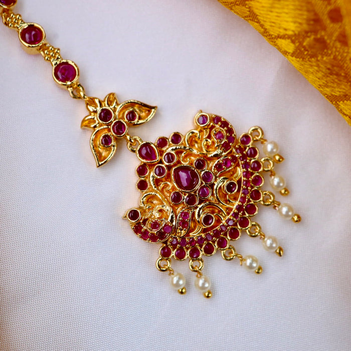 Heritage gold plated maang tikka 144798