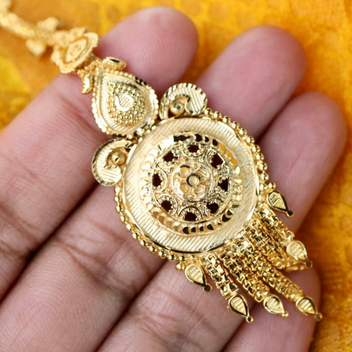 Heritage gold plated maang tikka 144796