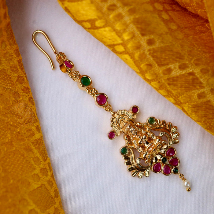Heritage pearl gold plated maang tikka 144778