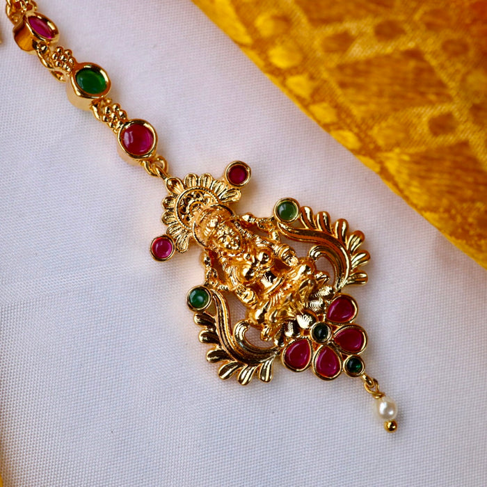 Heritage pearl gold plated maang tikka 144778