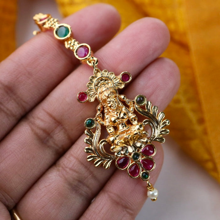 Heritage pearl gold plated maang tikka 144778