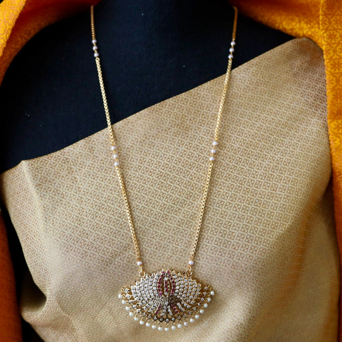 Heritage gold plated white padakam necklace 1657594