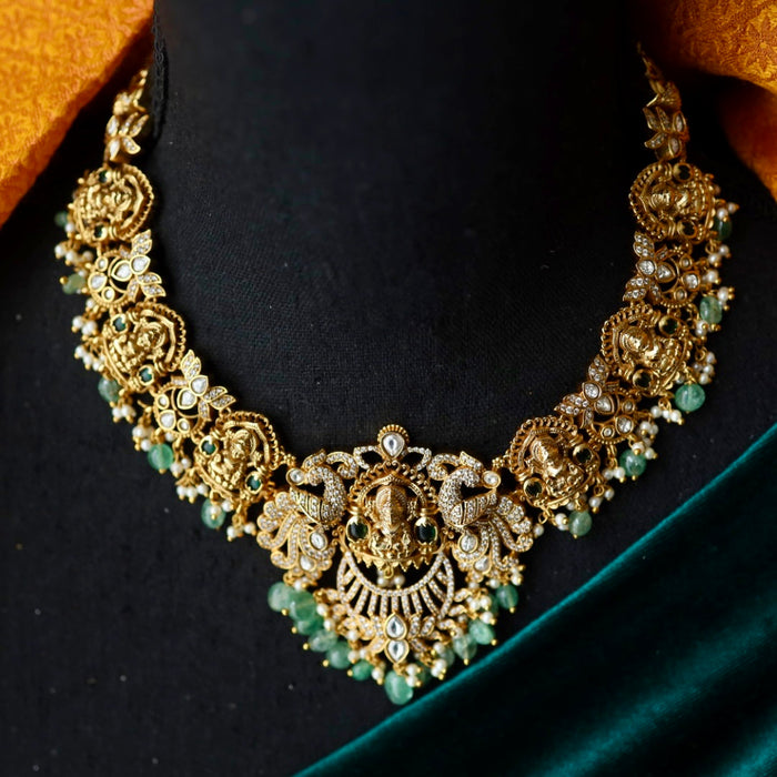 Antique temple short necklace with earrings 1465878
