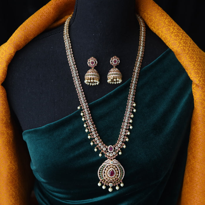 Antique long necklace with earrings LL02009