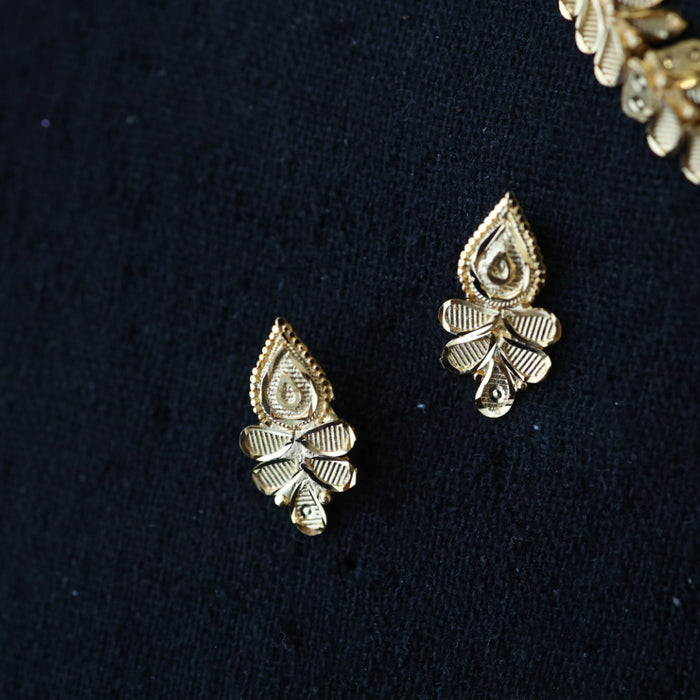 Heritage gold plated short necklace with earrings H249