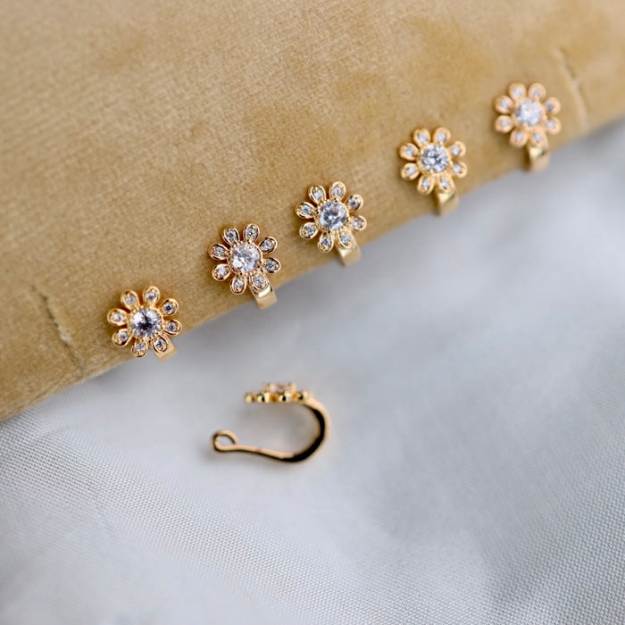 Heritage white stone traditional nose ring 1445869