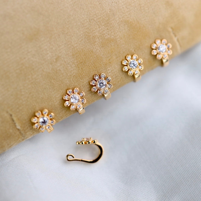 Heritage white stone traditional nose ring 1445869