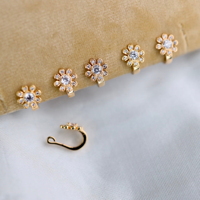 Heritage white stone traditional nose ring 1445869